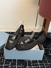 Prada Low Heel Mesh Fabric Ballerinas Black 1I324O  - 4