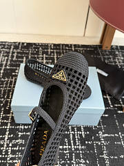 Prada Crochet Ballerinas Black 1F364O - 6