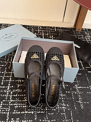 Prada Crochet Ballerinas Black 1F364O - 4
