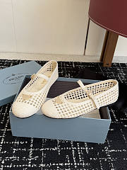 Prada Crochet Ballerinas Ivory 1F364O - 4