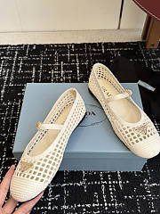 Prada Crochet Ballerinas Ivory 1F364O - 2