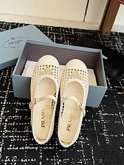 Prada Crochet Ballerinas Ivory 1F364O - 3