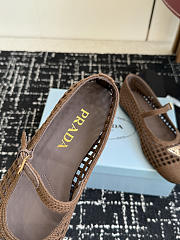 Prada Crochet Ballerinas Cocoa Brown 1F364O - 6