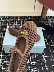 Prada Crochet Ballerinas Cocoa Brown 1F364O - 5