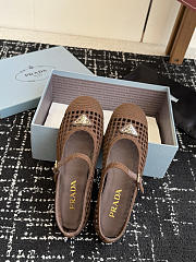 Prada Crochet Ballerinas Cocoa Brown 1F364O - 4