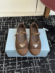 Prada Crochet Ballerinas Cocoa Brown 1F364O - 3