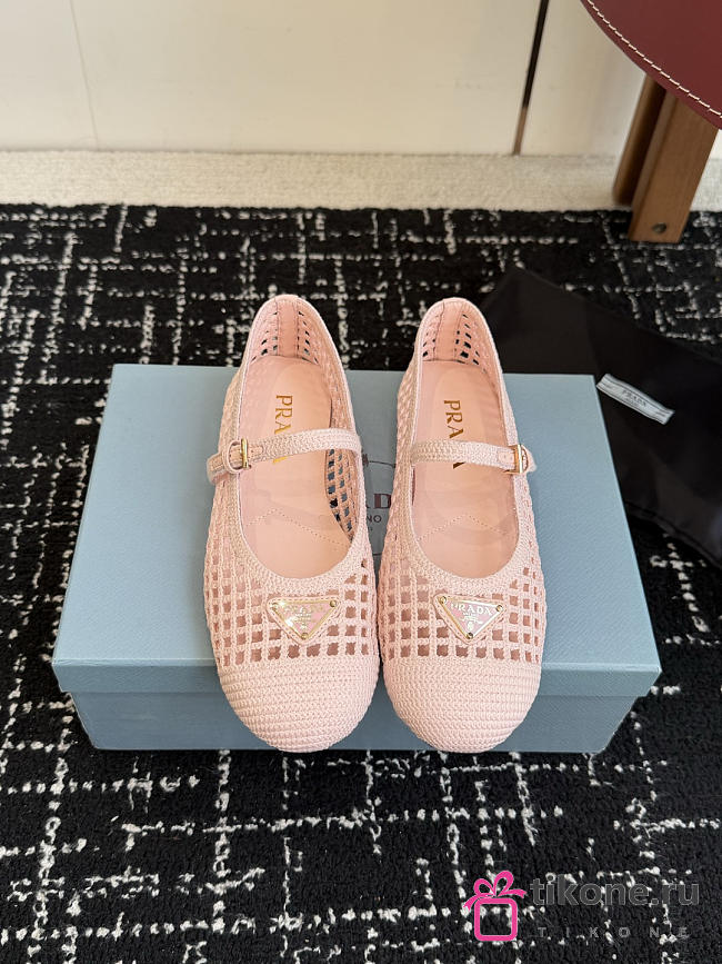 Prada Crochet Ballerinas Orchid Pink 1F364O - 1