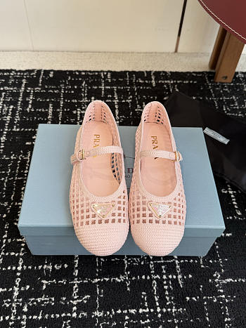 Prada Crochet Ballerinas Orchid Pink 1F364O