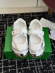 Bottega Veneta Orbit Flash Mary-Jane Sneaker Silver/White/Optic White - 1