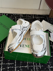 Bottega Veneta Orbit Flash Mary-Jane Sneaker Silver/White/Optic White - 3