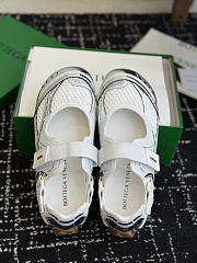 Bottega Veneta Orbit Flash Mary-Jane Sneaker Silver/White/Optic White - 2