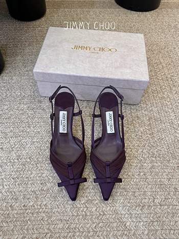 Jimmy Choo Afia Mesh Sling Back 65 Winter Bloom Satin and Ruched Tulle Pumps