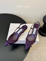 Jimmy Choo Afia Mesh Sling Back 65 Winter Bloom Satin and Ruched Tulle Pumps - 5