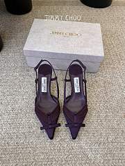 Jimmy Choo Afia Mesh Sling Back 65 Winter Bloom Satin and Ruched Tulle Pumps - 4