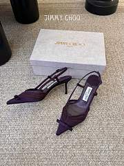 Jimmy Choo Afia Mesh Sling Back 65 Winter Bloom Satin and Ruched Tulle Pumps - 3