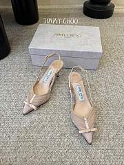 Jimmy Choo Afia Mesh Sling Back 65 Macaron Satin with Ruched Tulle Slingbacks - 4