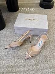 Jimmy Choo Afia Mesh Sling Back 65 Macaron Satin with Ruched Tulle Slingbacks - 3