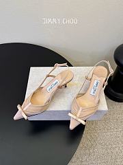 Jimmy Choo Afia Mesh Sling Back 65 Macaron Satin with Ruched Tulle Slingbacks - 2