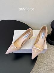 Jimmy Choo Love Mesh 85 Macaron Satin with Ruched Tulle Pumps - 5