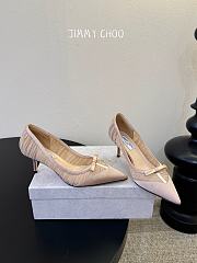Jimmy Choo Love Mesh 85 Macaron Satin with Ruched Tulle Pumps - 3