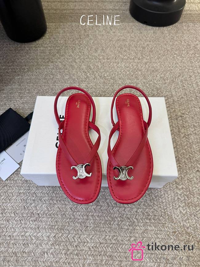 Celine Biki Sandal In Calfskin Silver  - 1