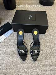 YSL Jerry Mules In TPU And Rhinestones Black 8cm - 1