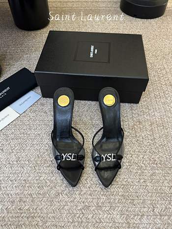 YSL Jerry Mules In TPU And Rhinestones Black 8cm