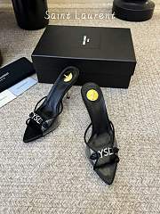 YSL Jerry Mules In TPU And Rhinestones Black 8cm - 3