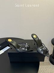 YSL Jerry Mules In TPU And Rhinestones Black 8cm - 2