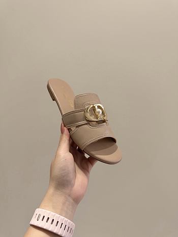 Dior 30 Montaigne Slide Beige Calfskin