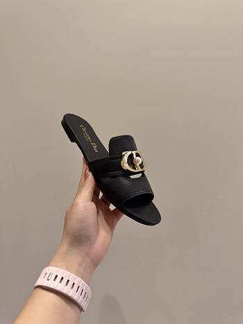 Dior 30 Montaigne Slide Black Calfskin