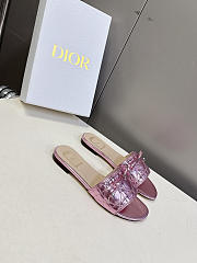 Dior Cannage Slide Pink Laminated Lambskin with Quilted Cannage Motif - 4