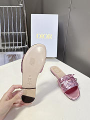 Dior Cannage Slide Pink Laminated Lambskin with Quilted Cannage Motif - 5