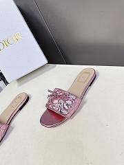 Dior Cannage Slide Pink Laminated Lambskin with Quilted Cannage Motif - 2