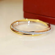 Cartier Trinity Bracelet Small Model Half-Paved White Rose Yellow Gold - 6