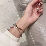 Cartier Trinity Bracelet Small Model Half-Paved White Rose Yellow Gold - 3