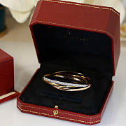 Cartier Trinity Bracelet Small Model Half-Paved White Rose Yellow Gold - 4