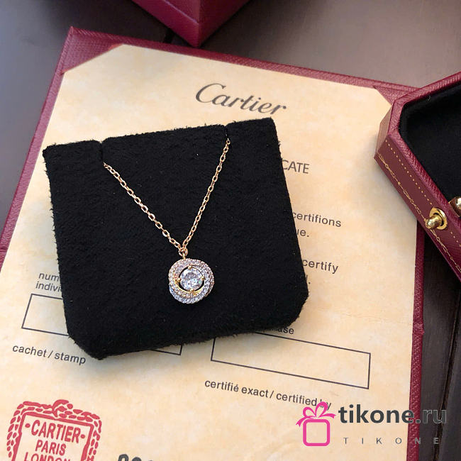 Cartier Trinity Pendant 1 Diamond Paved Yellow Rose White Gold - 1