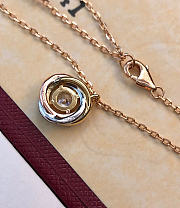 Cartier Trinity Pendant 1 Diamond Paved Yellow Rose White Gold - 2