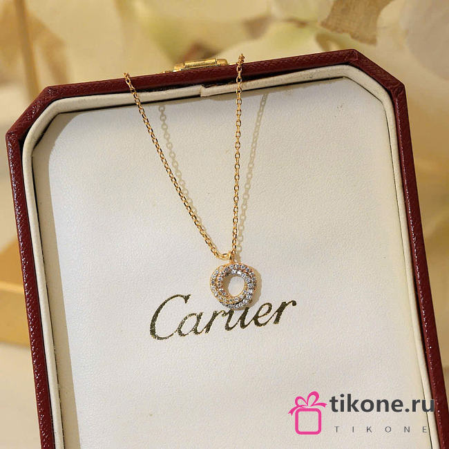 Cartier Trinity Pendant Paved Yellow Rose White Gold - 1
