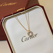 Cartier Trinity Pendant Paved Yellow Rose White Gold - 3