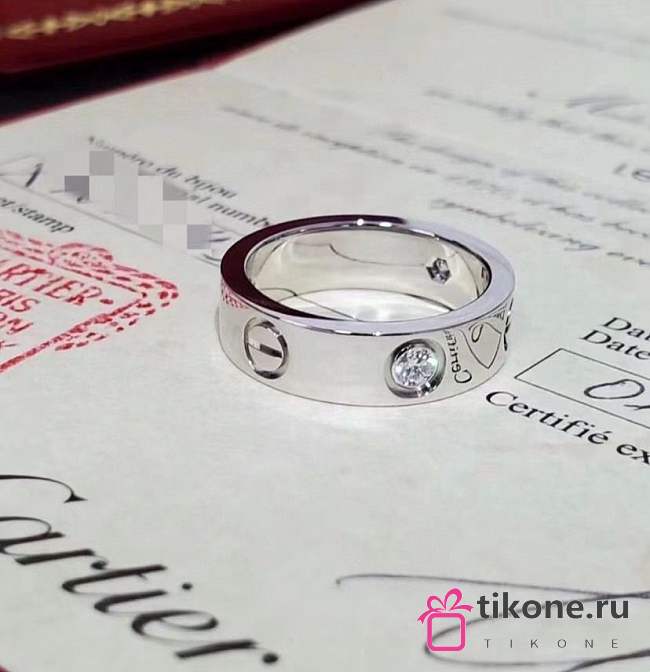 Cartier Love Ring Classic Model 3 Diamonds White Gold - 1