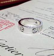 Cartier Love Ring Classic Model 3 Diamonds White Gold - 1