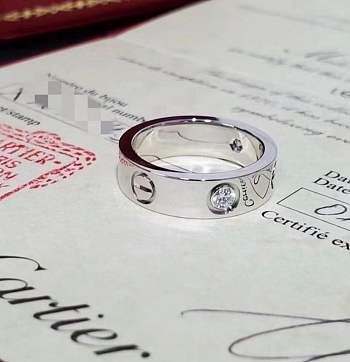 Cartier Love Ring Classic Model 3 Diamonds White Gold