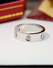 Cartier Love Ring Classic Model 3 Diamonds White Gold - 2