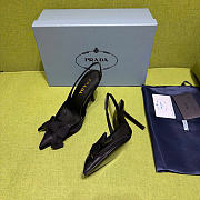 Prada Black Mesh Bow Slingback Pumps 100mm - 6