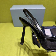 Prada Black Mesh Bow Slingback Pumps 75mm  - 3