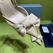 Prada Beige Mesh Bow Slingback Pumps 100mm - 5