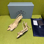 Prada Beige Mesh Bow Slingback Pumps 100mm - 3