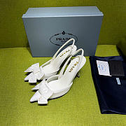 Prada White Mesh Bow Slingback Pumps 100mm - 3